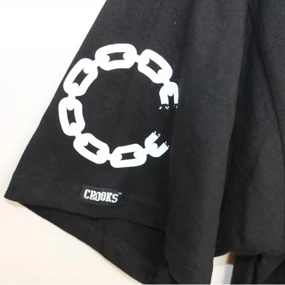 Crooks & Castles Cypress Hill Colorful Pink Roses Skull Black T-Shirt Mens XL - Picture 4 of 6